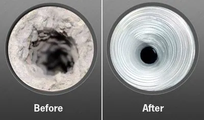 Vent cleaning before and after